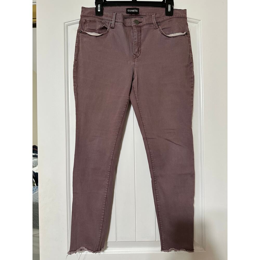 Express Mid Rise Side Raw Hem Ankle Zip Legging Size 10R